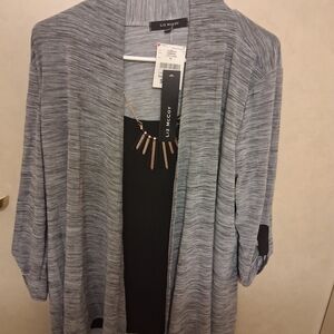 Liz McCoy Women's Heathered Gray Blouse